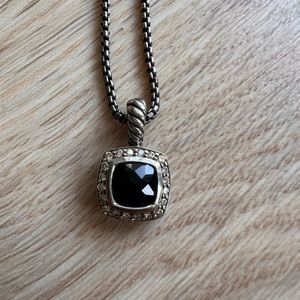 Black onyx diamond david yurman necklace
